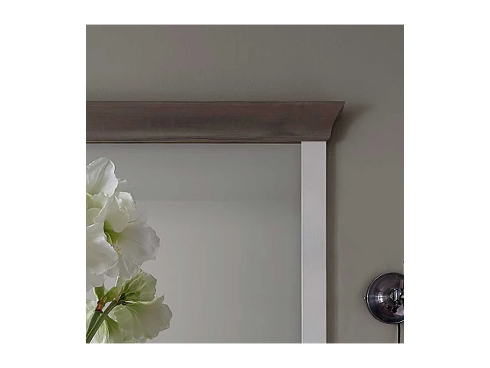 Garderobenspiegel in Weiß Grau Kiefer massiv