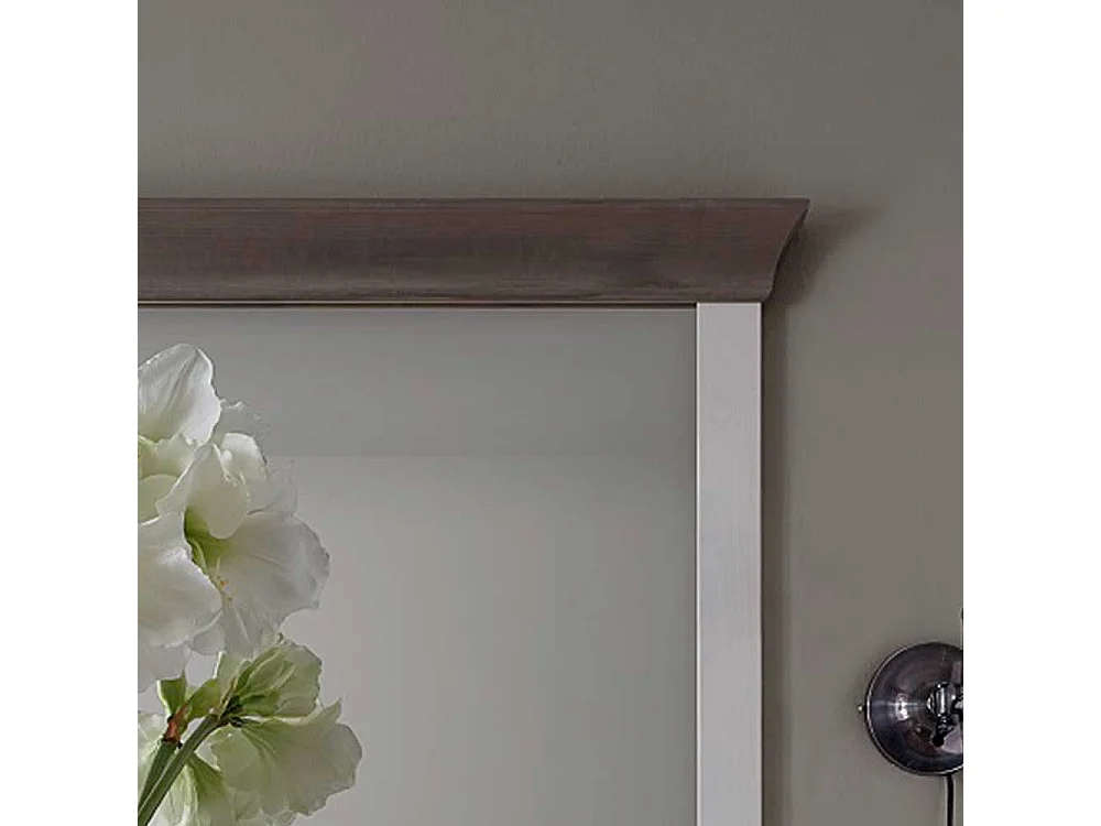 Garderobenspiegel in Weiß Grau Kiefer massiv