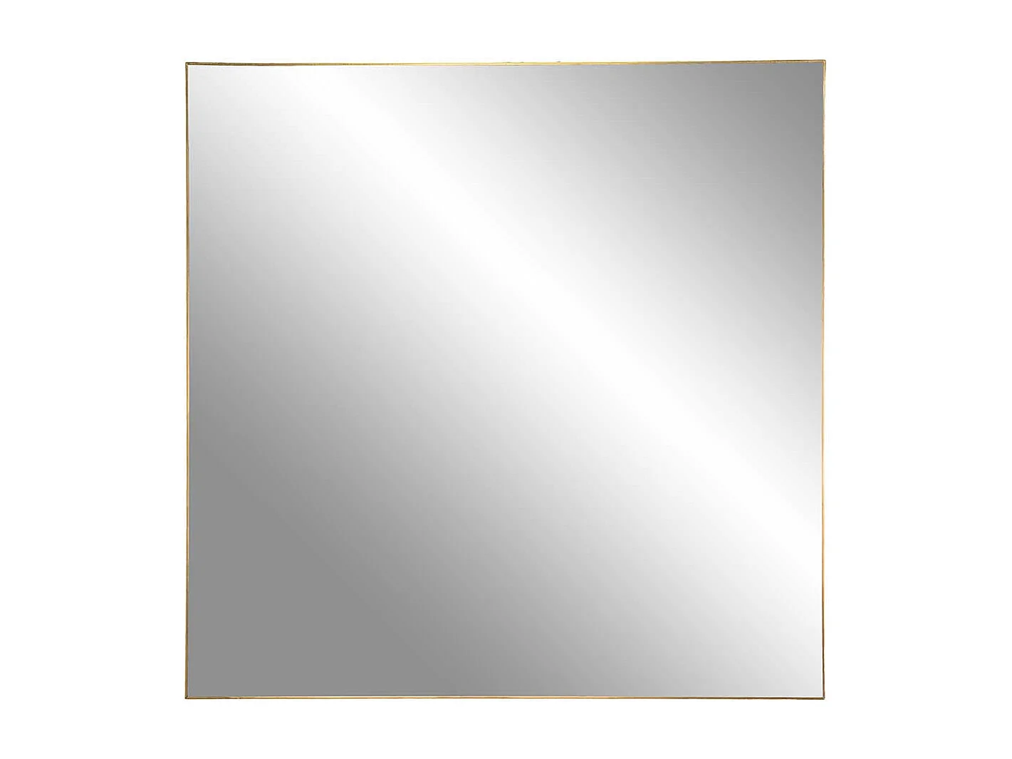 Quadratischer Wandspiegel in Messingfarben Metallrahmen