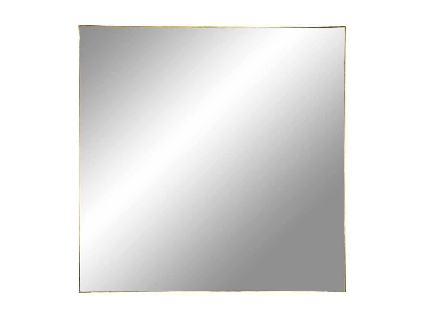 Quadratischer Wandspiegel in Messingfarben Metallrahmen