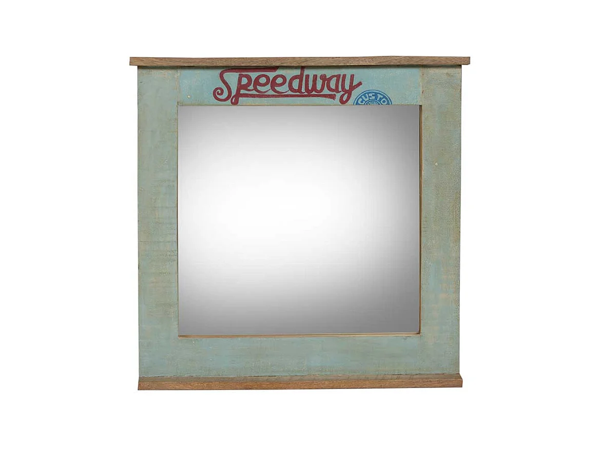 Garderobenspiegel aus Recyclingholz Bunt