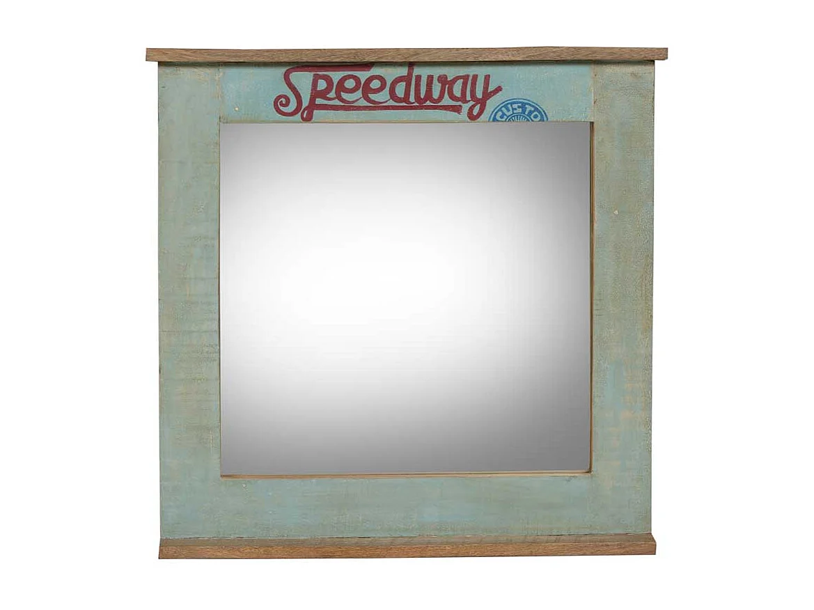 Garderobenspiegel aus Recyclingholz Bunt