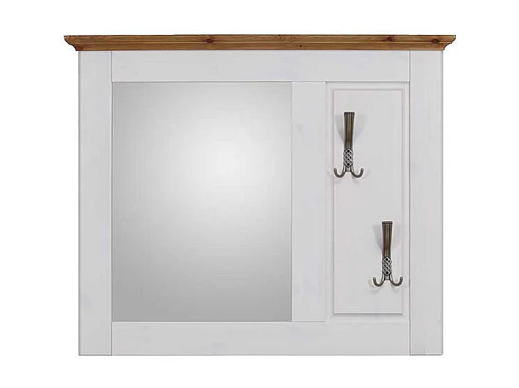 Landhaus Wandspiegel in Weiß mit Haken