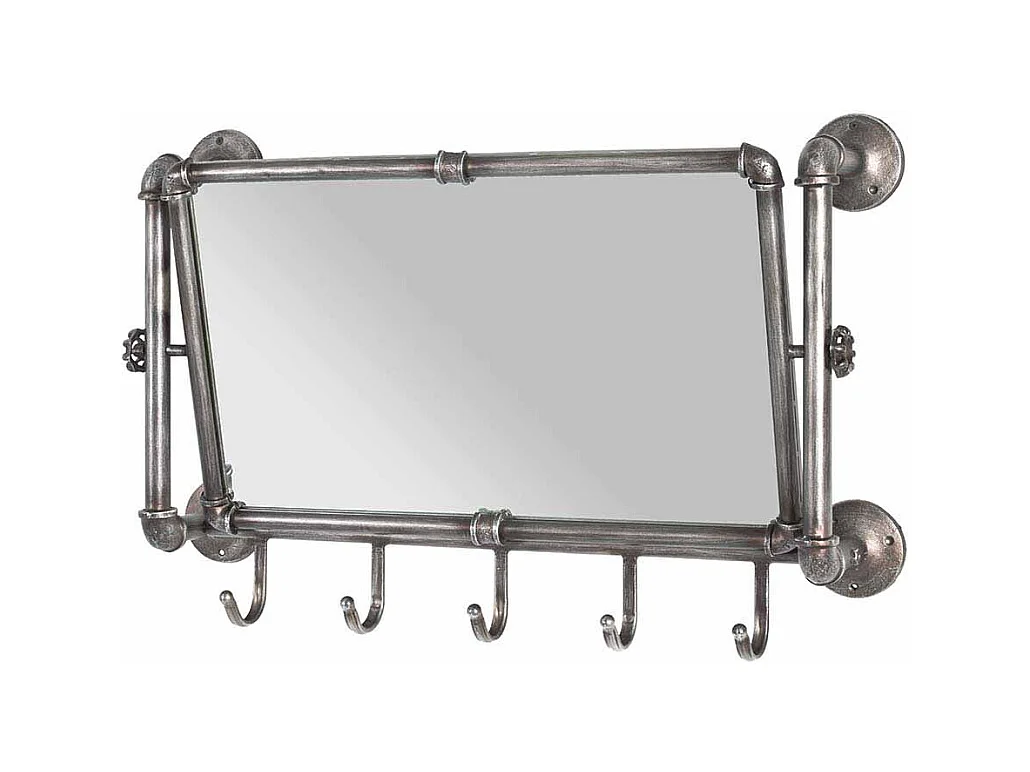 Garderobenspiegel aus Stahl Anthrazit