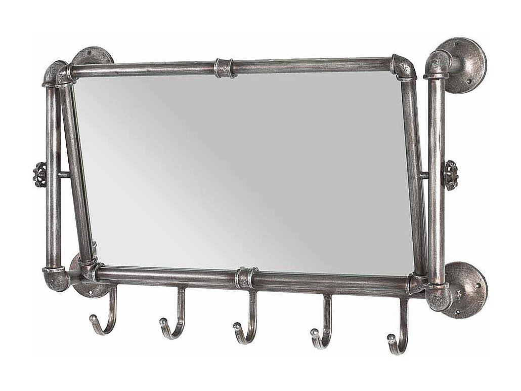 Garderobenspiegel aus Stahl Anthrazit