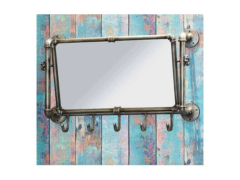 Garderobenspiegel aus Stahl Anthrazit