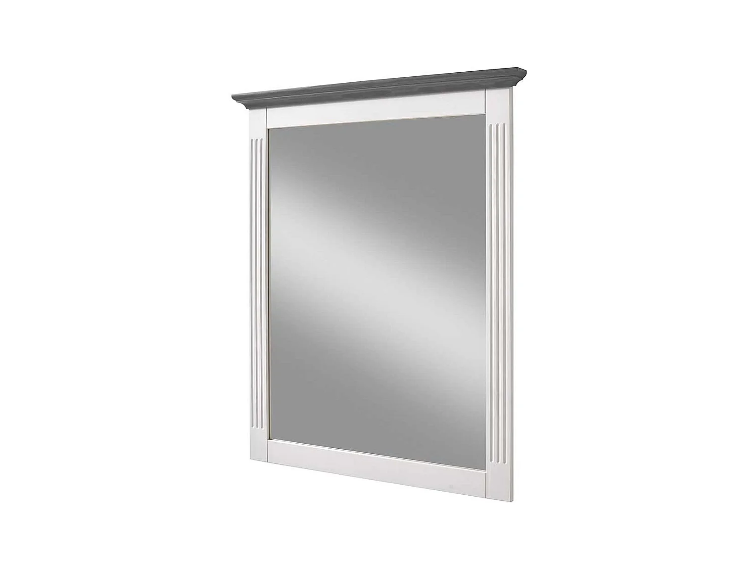 Flurspiegel in Weiß Kiefer massiv Landhausstil