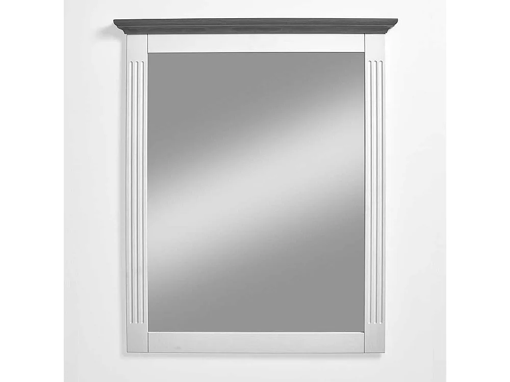 Flurspiegel in Weiß Kiefer massiv Landhausstil