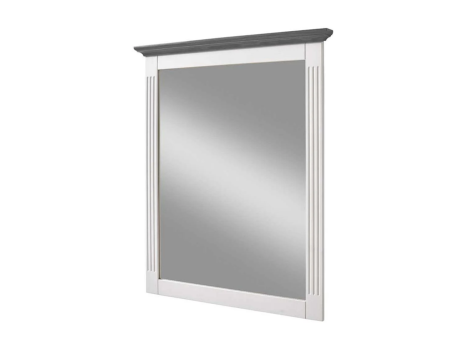 Flurspiegel in Weiß Kiefer massiv Landhausstil