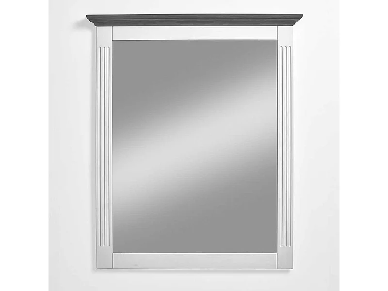 Flurspiegel in Weiß Kiefer massiv Landhausstil