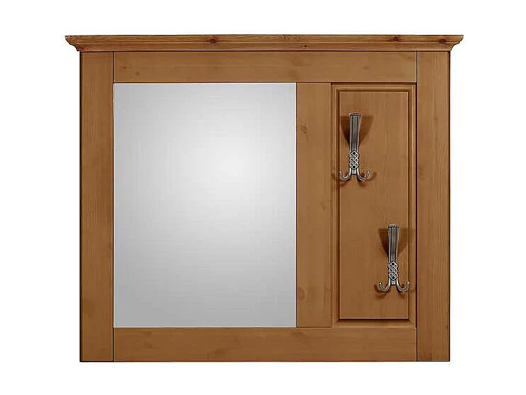 Garderobenspiegel mit Haken Kiefer Massivholz
