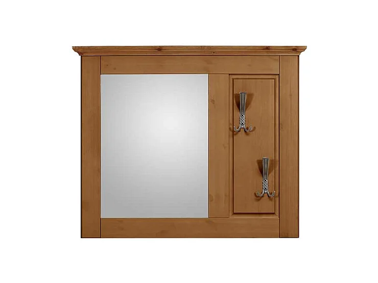 Garderobenspiegel mit Haken Kiefer Massivholz