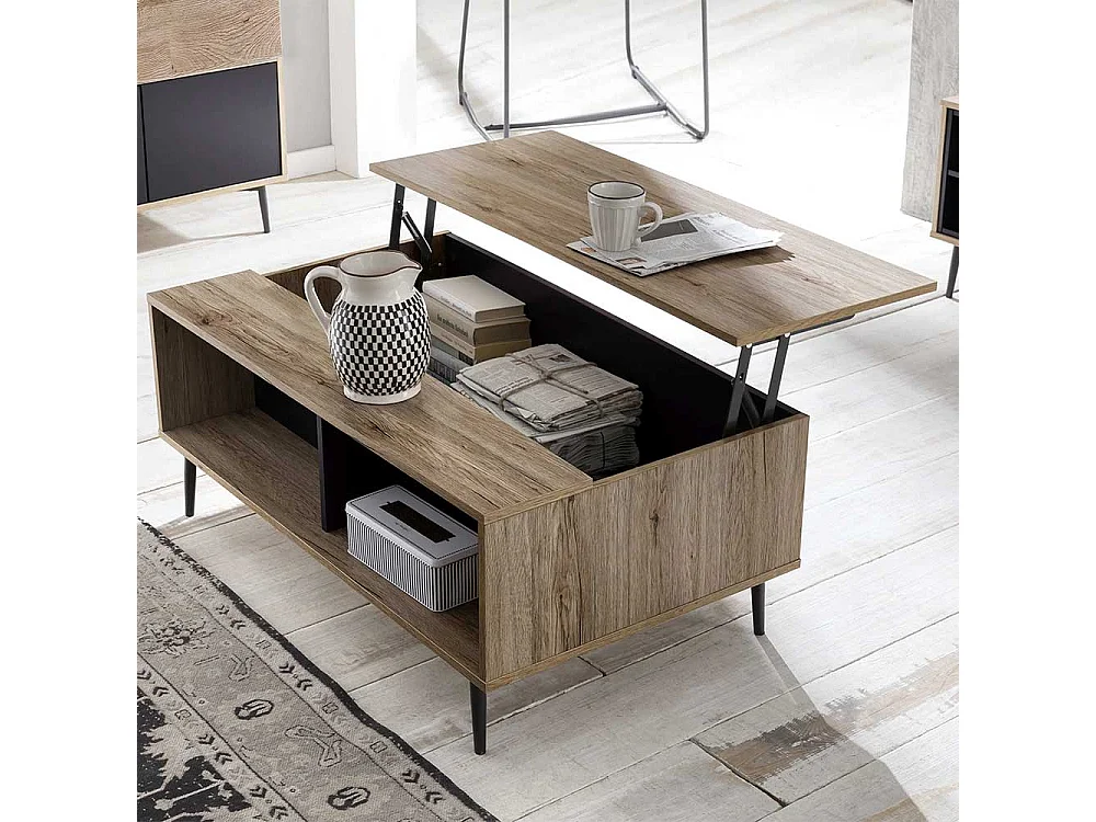 Couchtisch in Grey Wash Optik 100 cm breit