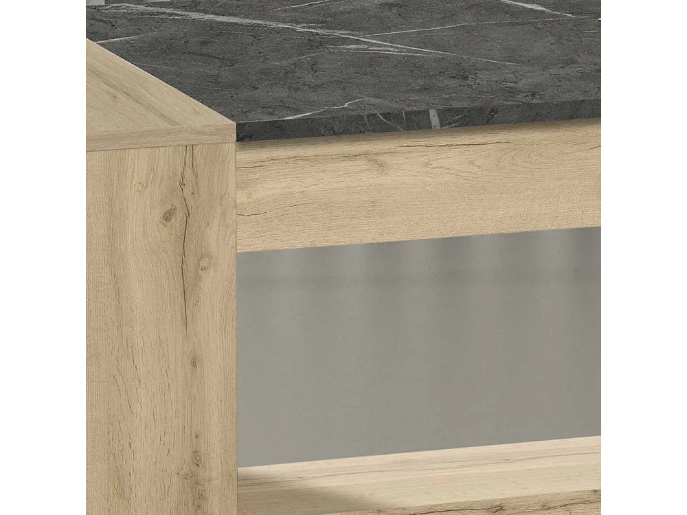 Couchtisch in Wildeichefarben und Dunkelgrau höhenverstellbar