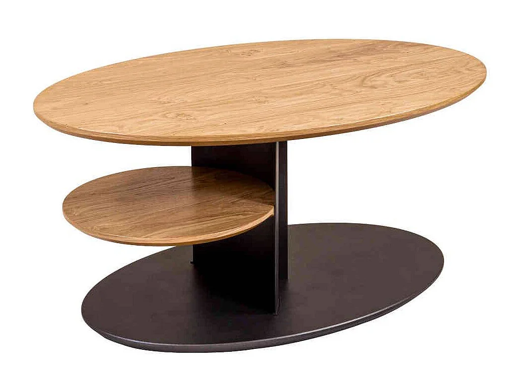 Sofa Tisch höhenverstellbar in Wildeichefarben Anthrazit