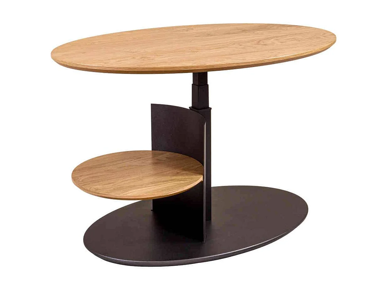 Sofa Tisch höhenverstellbar in Wildeichefarben Anthrazit