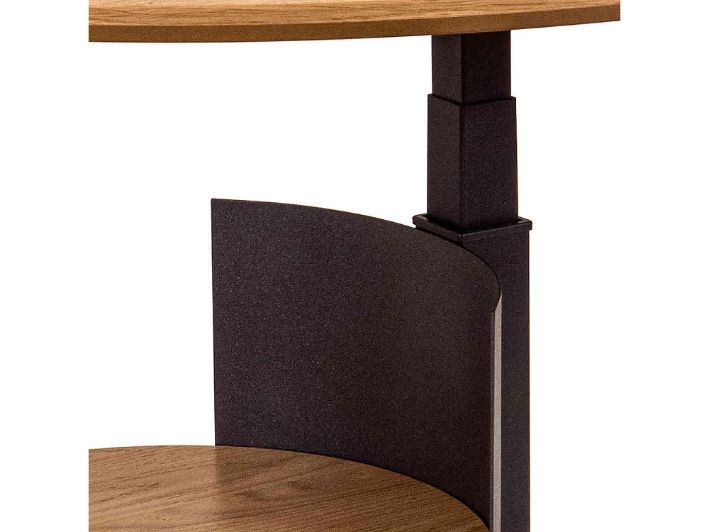 Sofa Tisch höhenverstellbar in Wildeichefarben Anthrazit