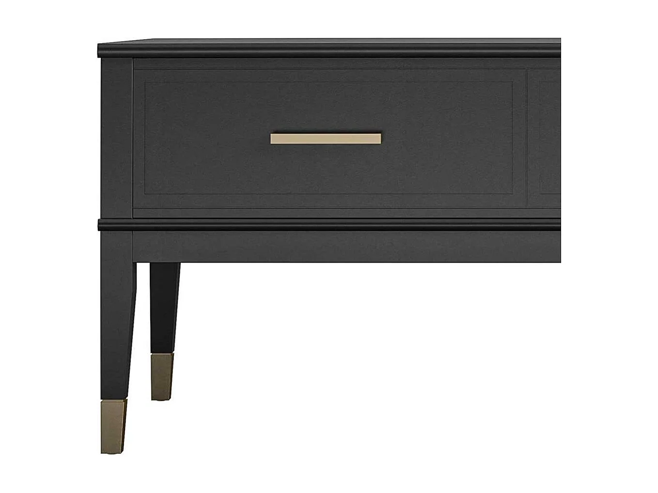 Verstellbarer Couchtisch im Landhausstil Schwarz und Goldfarben