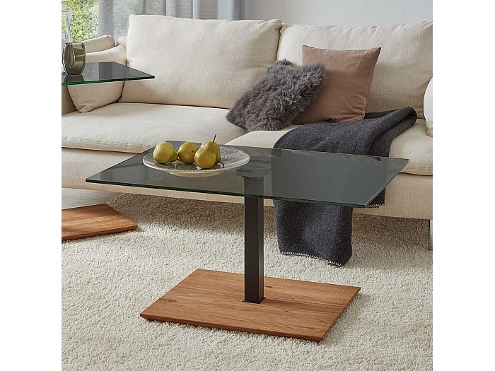 Couchtisch H Henverstellbar H Lsta Holz Glas Metall Mit Von Couchtisch