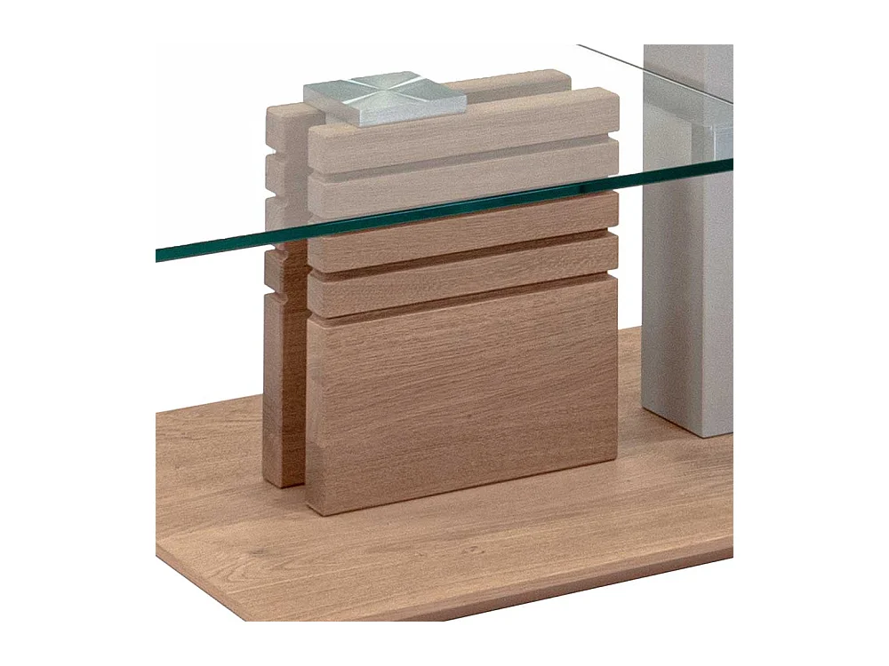 Design Wohnzimmertisch mit zwei Glasplatten höhenverstellbar