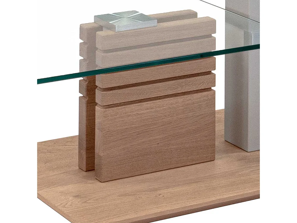 Design Wohnzimmertisch mit zwei Glasplatten höhenverstellbar