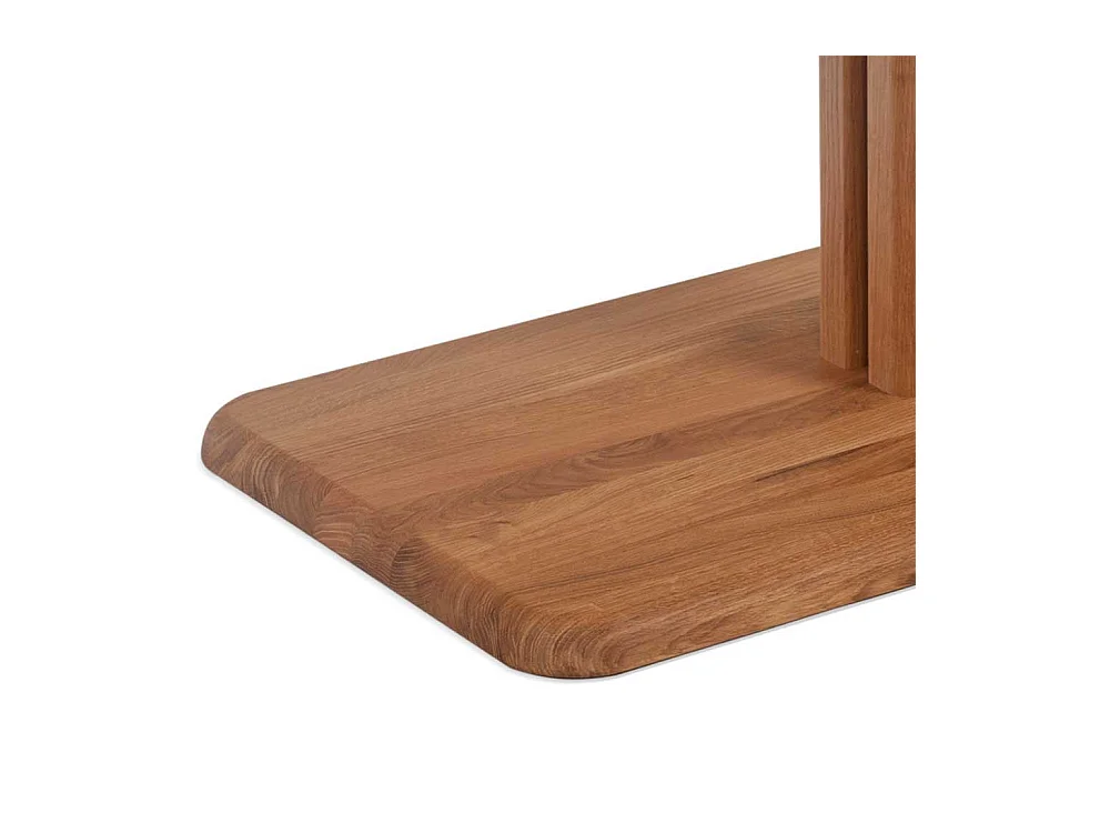 Wohnzimmer Couchtisch aus Wildeiche Massivholz rollbar und höhenverstellbar