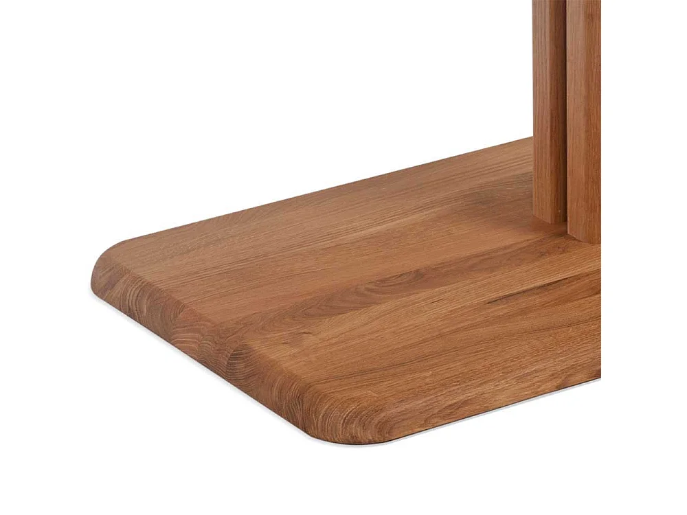 Wohnzimmer Couchtisch aus Wildeiche Massivholz rollbar und höhenverstellbar