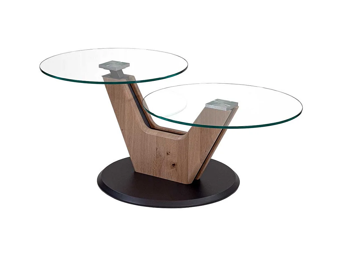 Höhenverstellbarer Couchtisch mit zwei Glasplatten Made in Germany