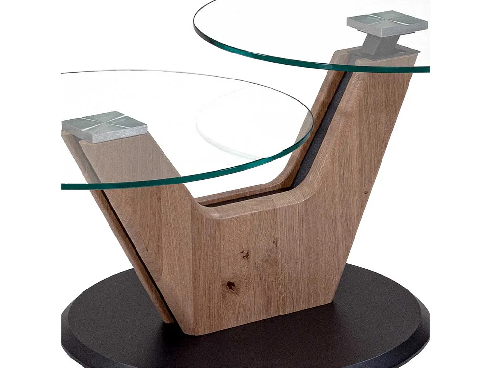 Höhenverstellbarer Couchtisch mit zwei Glasplatten Made in Germany