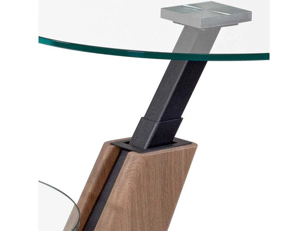 Höhenverstellbarer Couchtisch mit zwei Glasplatten Made in Germany