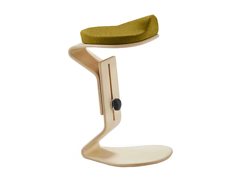 Hocker mit Sattelsitz in Buchefarben Gelbgrün