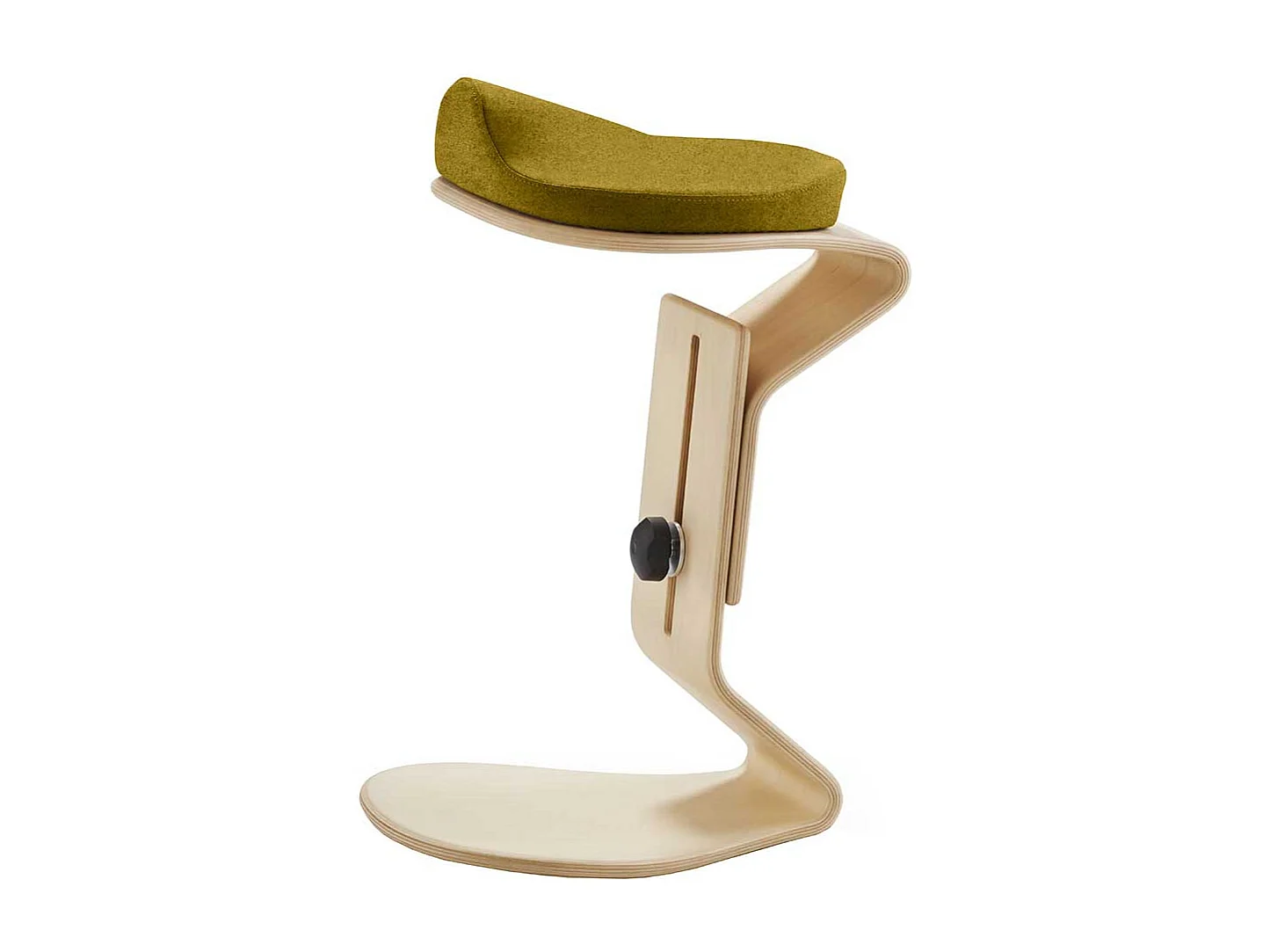 Hocker mit Sattelsitz in Buchefarben Gelbgrün