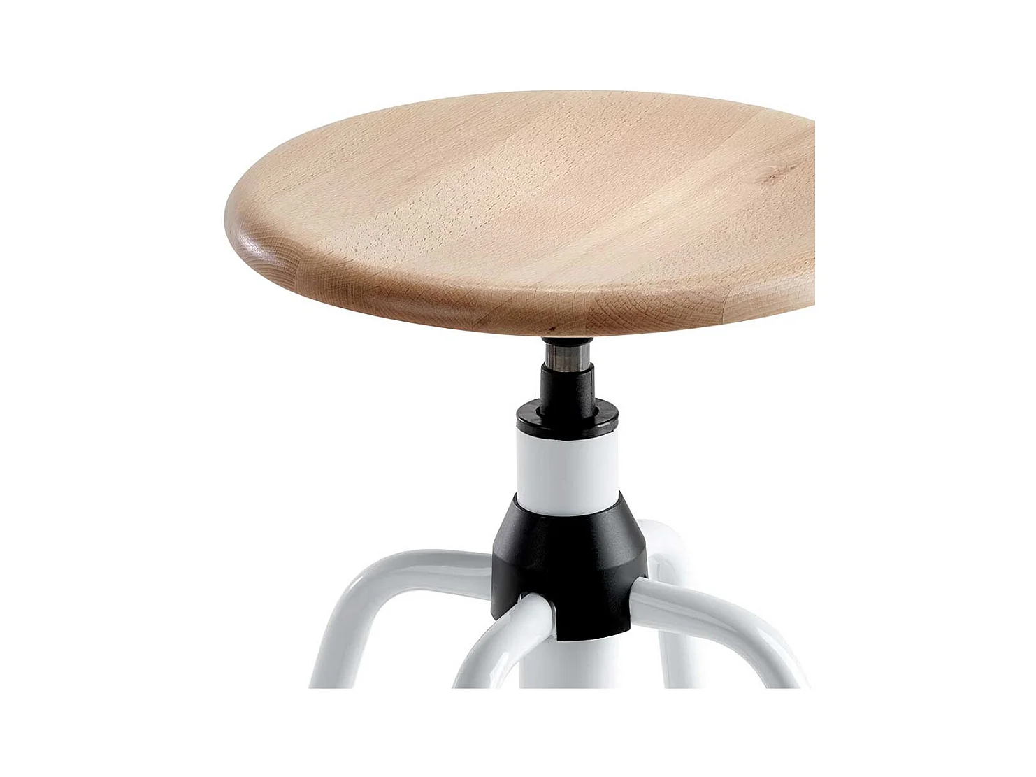 Hocker in Weiß Schwarz und Buchefarben drehbar