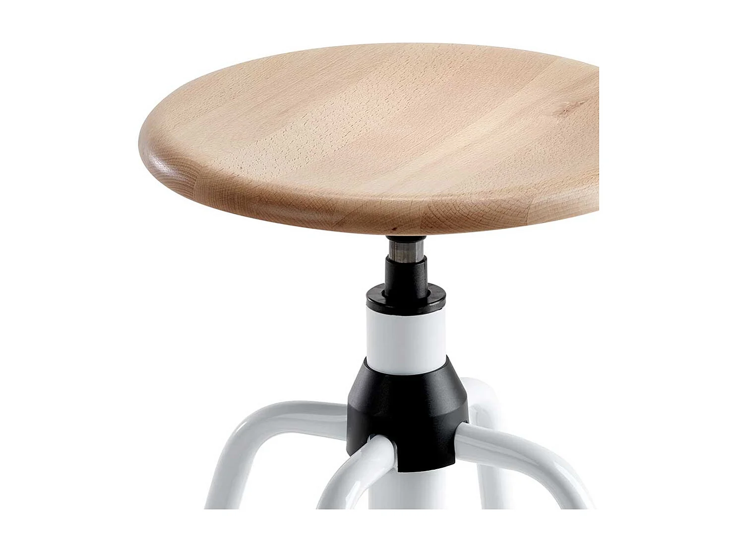 Hocker in Weiß Schwarz und Buchefarben drehbar