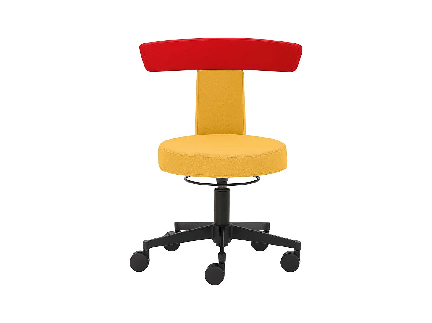 Arbeitshocker mit gepolsterter Rückenlehne Gelb und Orange