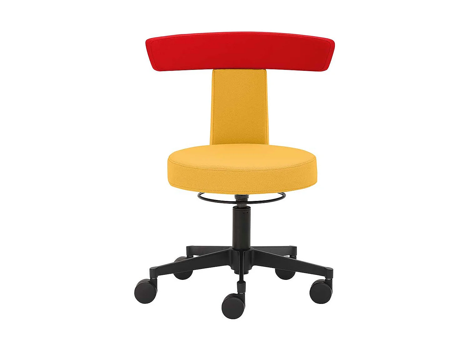 Arbeitshocker mit gepolsterter Rückenlehne Gelb und Orange