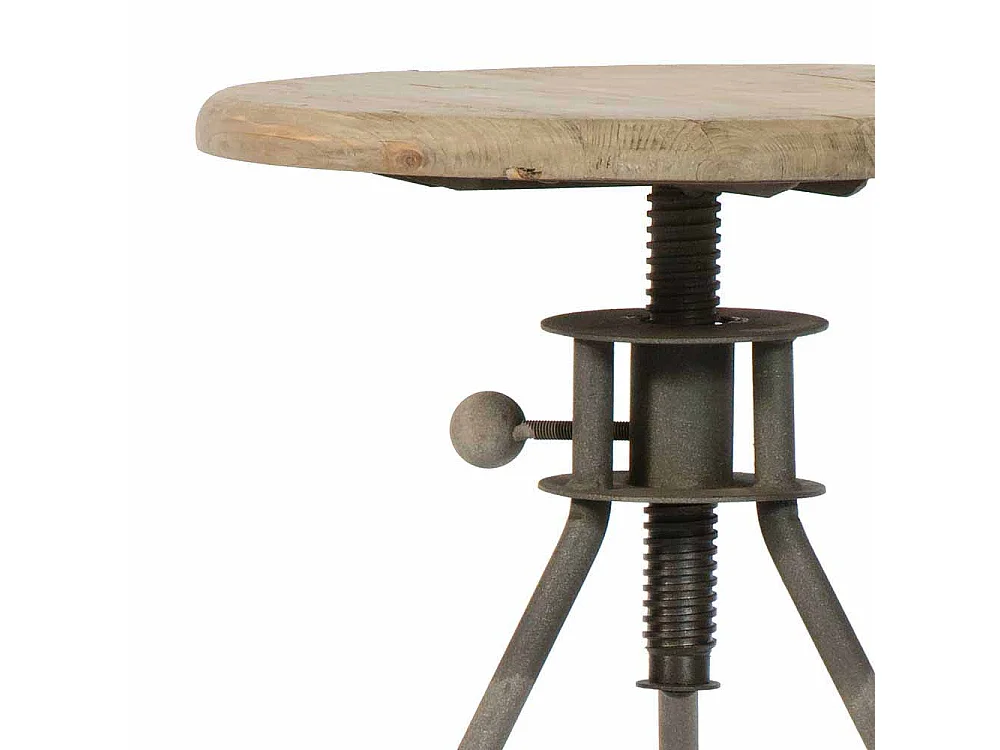 Runder Sitzhocker rustikal für Küche höhenverstellbar