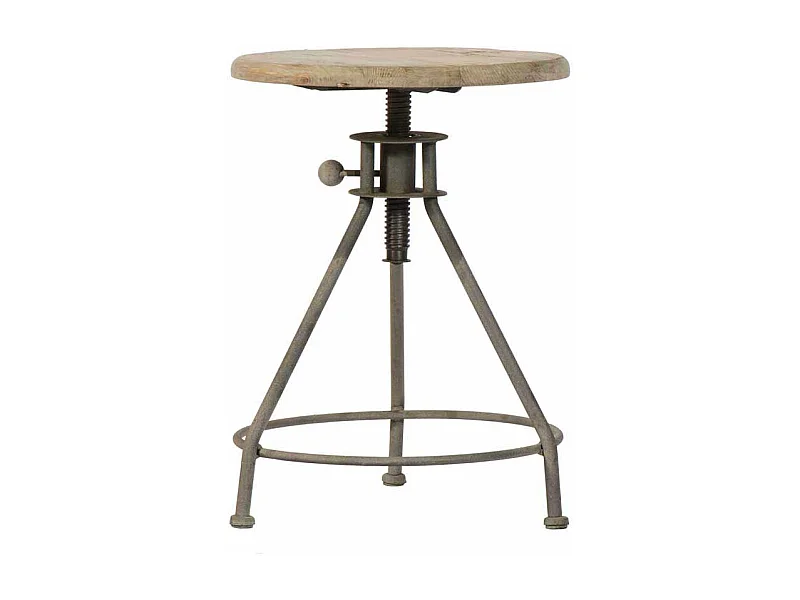 Runder Sitzhocker rustikal für Küche höhenverstellbar