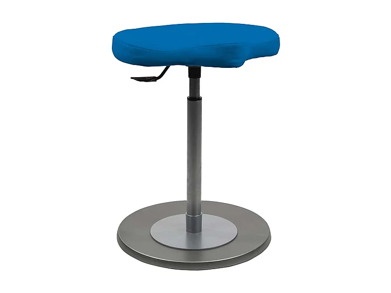 Blauer Kunstleder Pendelhocker durch Gasdruck höhenverstellbar Made in Germany