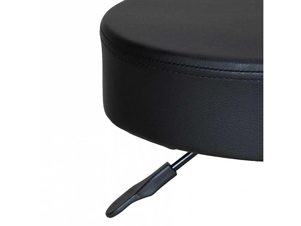 Höhenverstellbarer Arbeitshocker in Schwarz Kunstleder Rollen