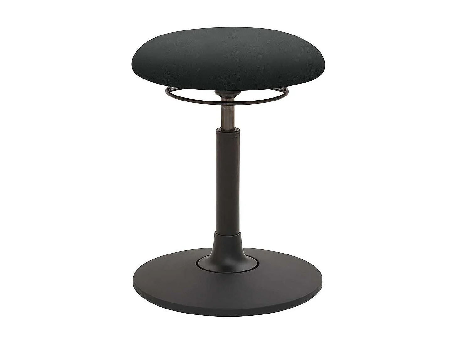 Runder Bürohocker in Schwarz Gasdruck höhenverstellbar