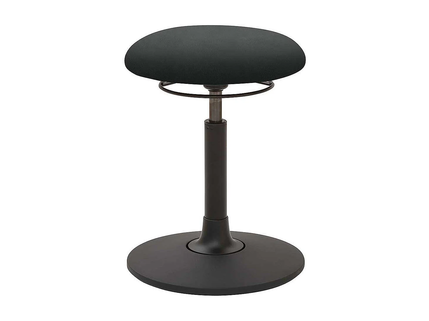 Runder Bürohocker in Schwarz Gasdruck höhenverstellbar