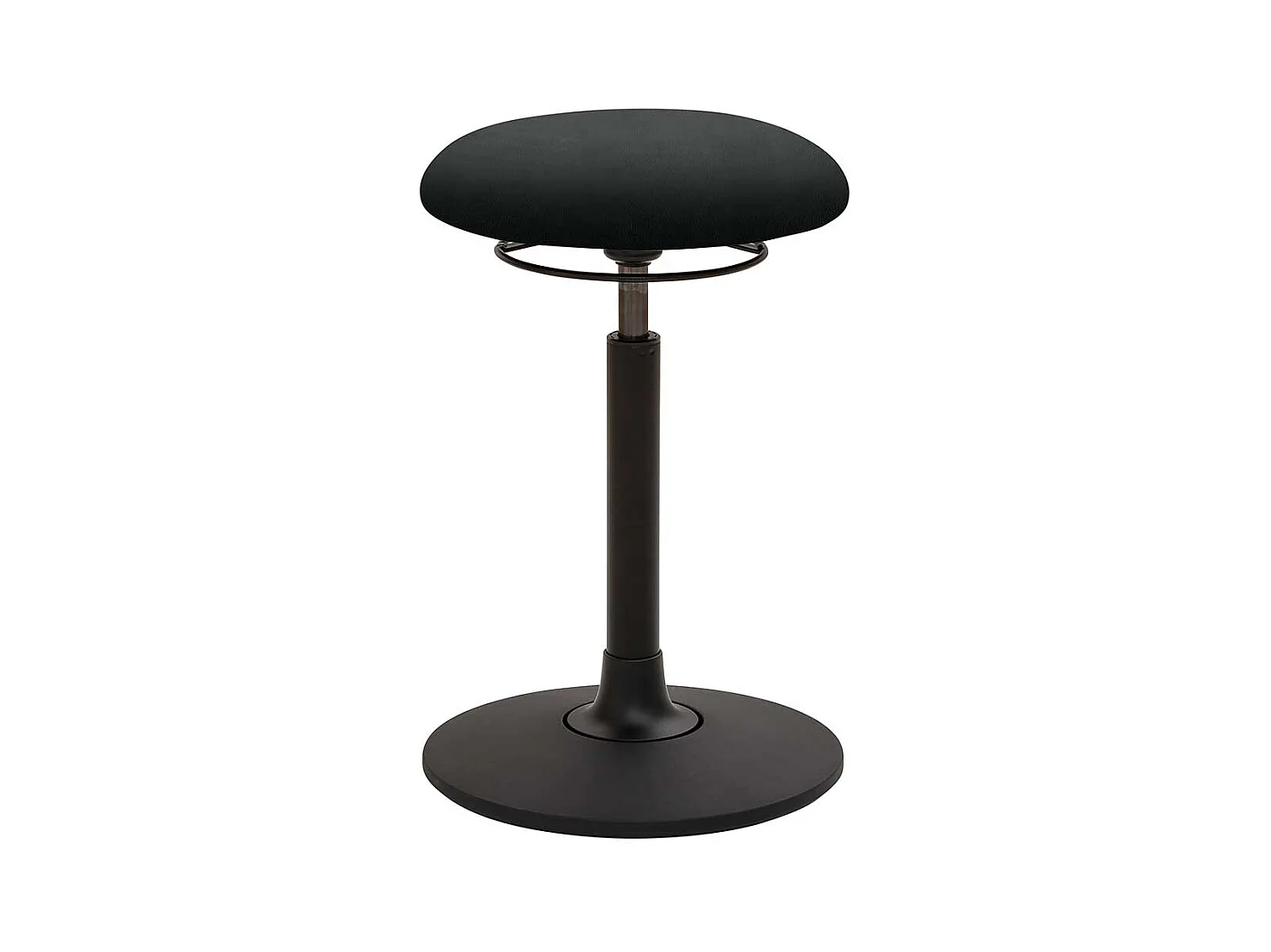Ergonomischer Hocker in Schwarz Kunstleder & Kunststoff