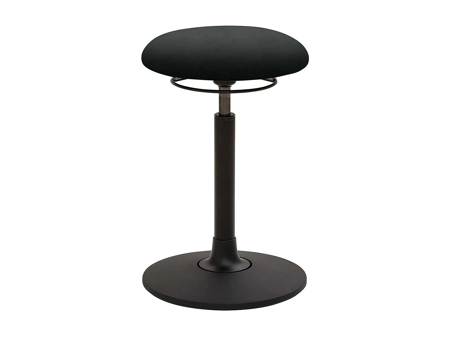 Ergonomischer Hocker in Schwarz Kunstleder & Kunststoff