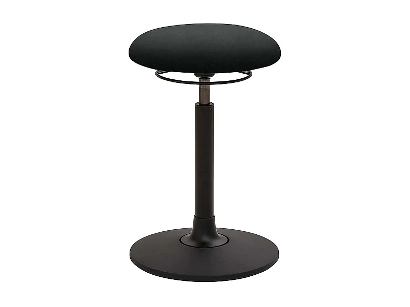 Ergonomischer Hocker in Schwarz Kunstleder & Kunststoff