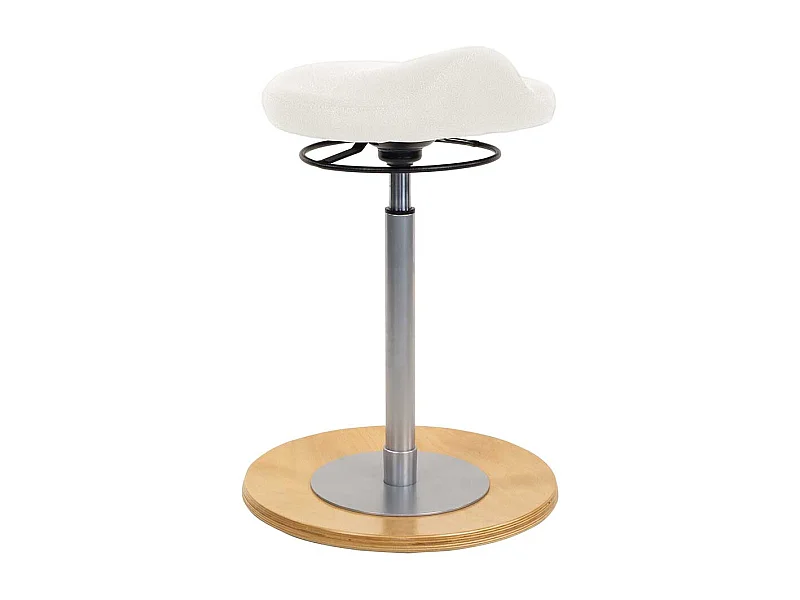 Ergonomischer Hocker mit Sattelsitz Weiß Kunstleder