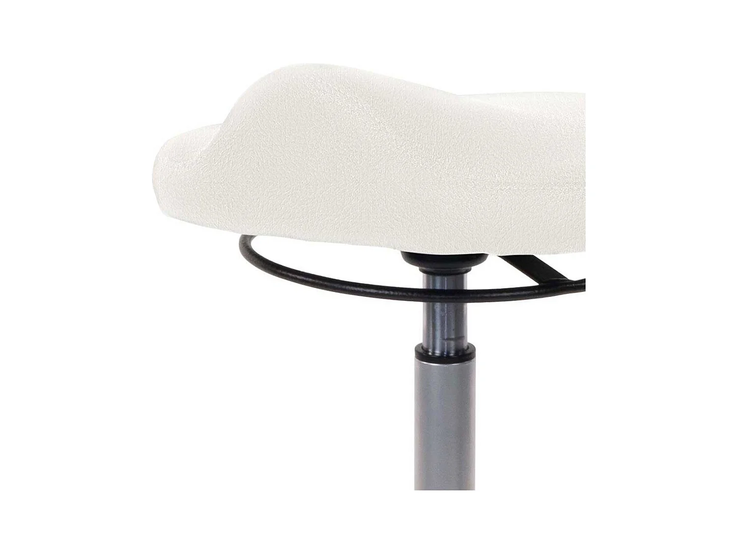 Ergonomischer Hocker mit Sattelsitz Weiß Kunstleder