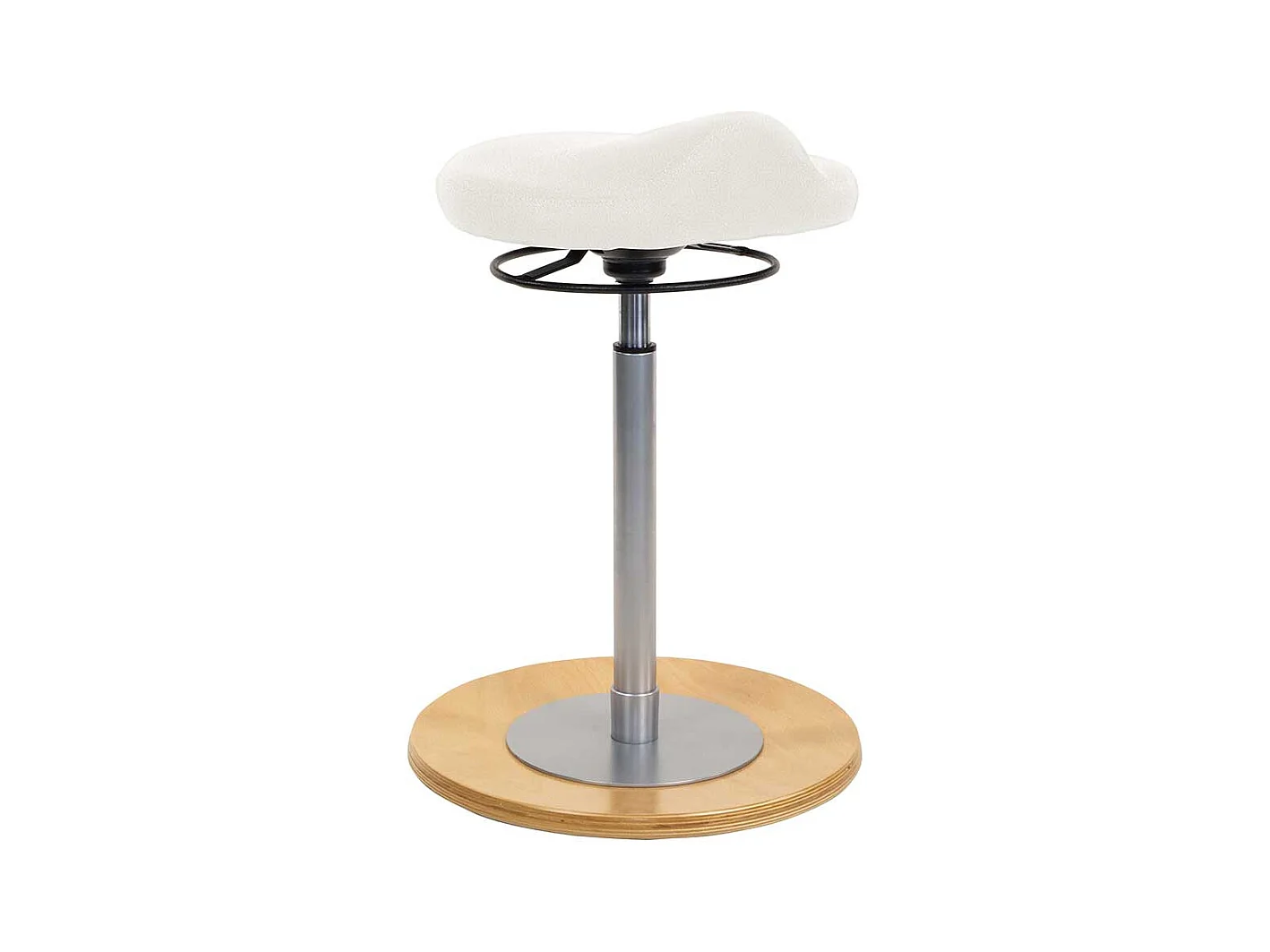 Ergonomischer Hocker mit Sattelsitz Wei� Kunstleder