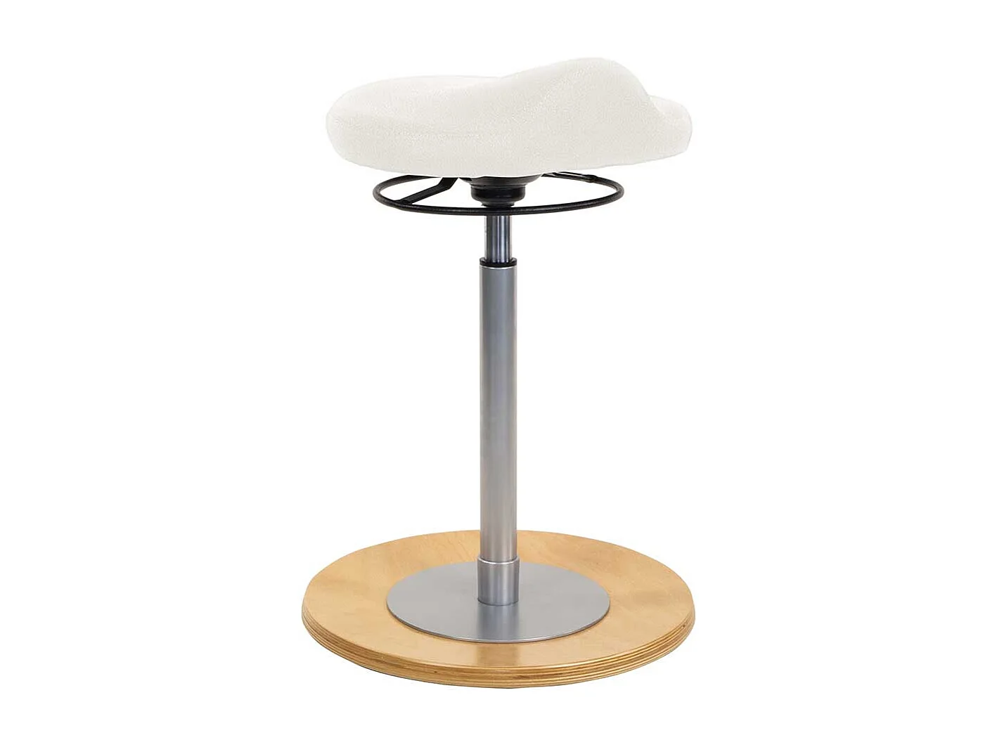 Ergonomischer Hocker mit Sattelsitz Weiß Kunstleder