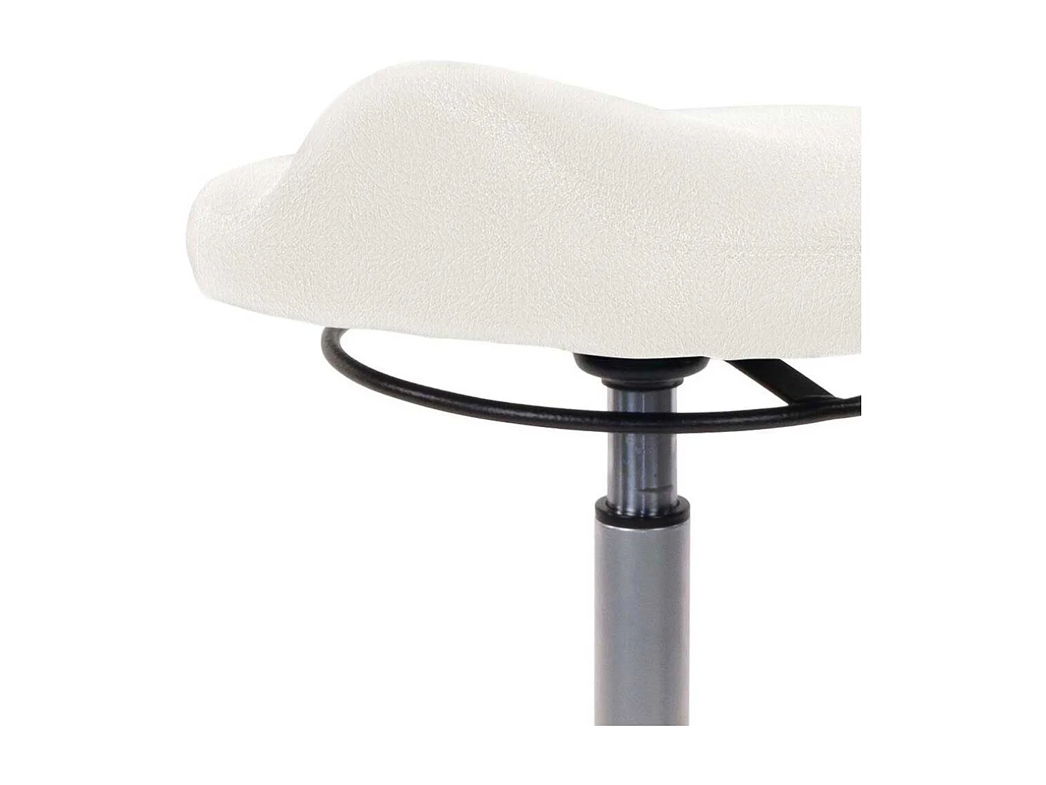 Ergonomischer Hocker mit Sattelsitz Weiß Kunstleder